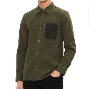Calvin Klein Green Long Sleeve Shacket Button Down Shirt NWOT
